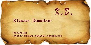 Klausz Demeter névjegykártya
